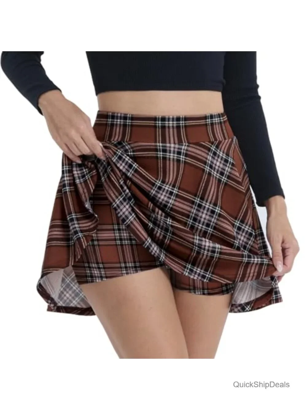 A-Line Flared Mini Skort Stretchy High Waist Tennis Golf Women